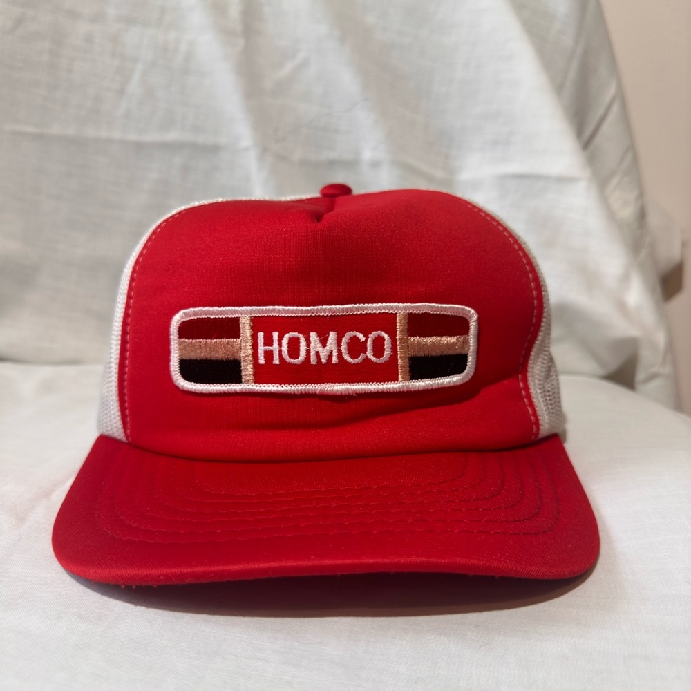 Vintage HOMCO Red Trucker Hat
